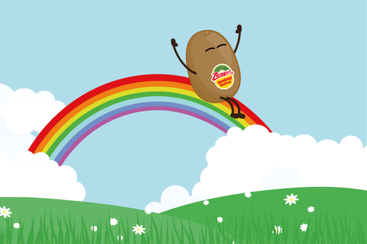 Finde Zespri SunGold Kiwi am Ende des Regenbogens