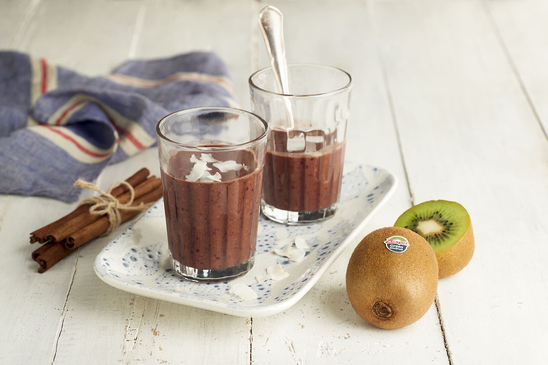 Smoothie au kiwi Zespri Green et au chocolat 